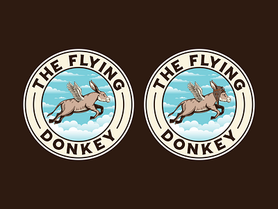 Logo For The Flying Donkey design donkey donkey logo graphic design hand draw illustration ilustractor logo retro logo vector vintage