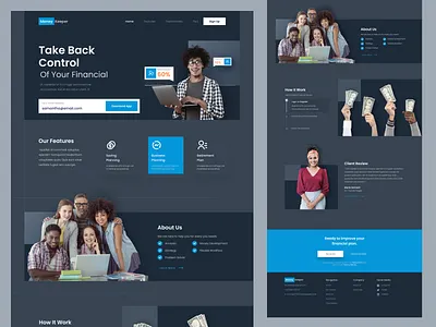 Money Keeper - Dark Mode Full Page branding business dark mode finance graphic design landing page ui web web design