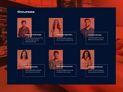 Courses section UI design ui webdesign