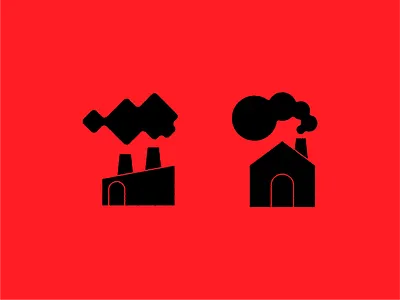 smoky clouds factory geometric house icon iconography icons smoke smokestack