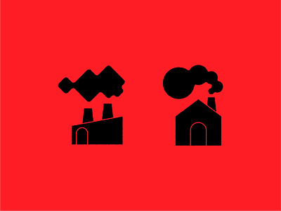 smoky clouds factory geometric house icon iconography icons smoke smokestack