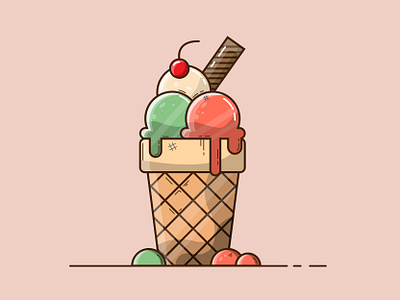 Ice cream illustration vector