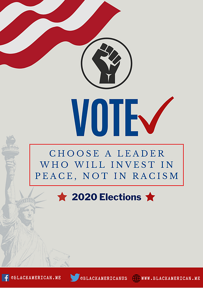 vote america american flag blacklivesmatter election 2020 fist flatdesign flyer illustration