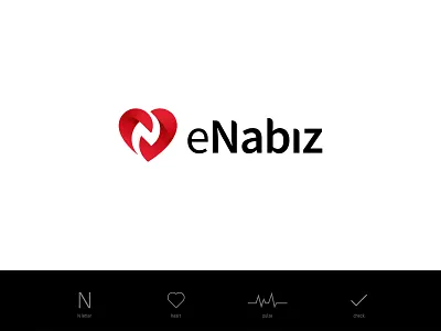 Heart + N + Pulse + Check heart heart logo n letter n logo pulse