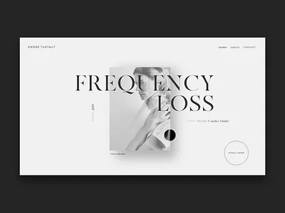 Frequency Lost black white clean concept design fashion girl interface minimal photographer portrait redesign typogaphy ui ux