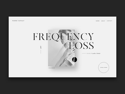 Frequency Lost black white clean concept design fashion girl interface minimal photographer portrait redesign typogaphy ui ux