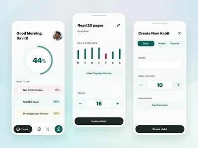 Habit App UI app habit habit tracker habits ios ios ui mobile mobile app mobile ui tracking