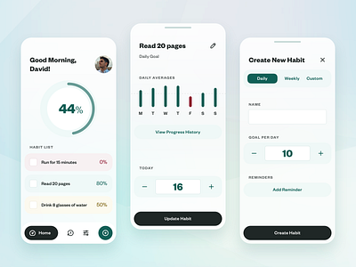 Habit App UI app habit habit tracker habits ios ios ui mobile mobile app mobile ui tracking