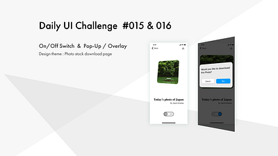 DailyUI 015 & 016 adobe xd app app design button dailyui dailyuichallenge design pop up switch ui