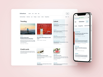 ClearScore Learn 3.0 animation app article blog chart clearscore dashboard design donut fintech mobile score ui ux website