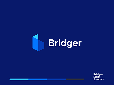 Bridger Logo blue brand branding bridge bridger concept digital icon identity logo mark symbol