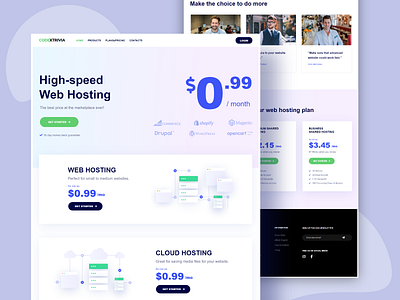 Cloud Hosting Web UI 2020 design 2020 trend branding cloud cloud computing cloud hosting design design concept graphic design ui web design