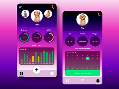 Pet caring app app art graphic design logo minimal ui ux vector web