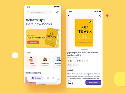 Ebook Store App design ecommerce ecommerce design flat illustration interaction design ui uidesign ux uxdesign