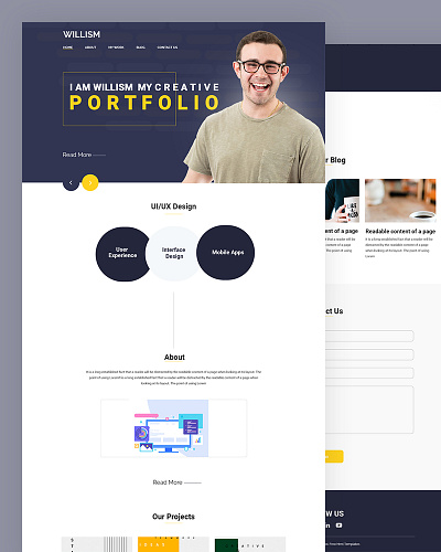 Willism bootstrap business clean creative css html5 portfolio portfolio design responsive template