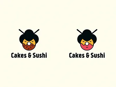 Cakes & Sushi cakes cakeshop donut sushi sushi bar sushi logo sushi roll