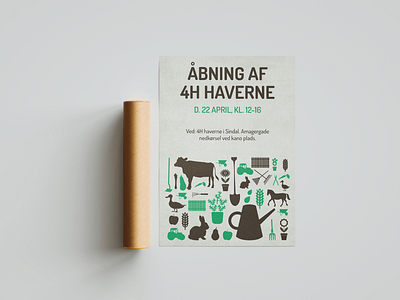 4H Poster branding farm illustration poster