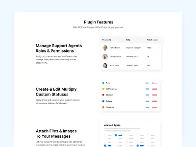 Octrace Support - Landing Page features illustration landing plugin wordpress