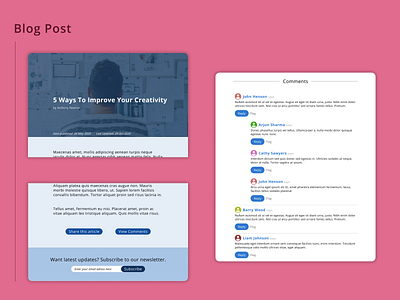 DailyUI Challenge 035 - Blog Post blog blog design blog post comment daily 100 challenge dailyui dailyui 035 dailyuichallenge ui ui design web design webdesign