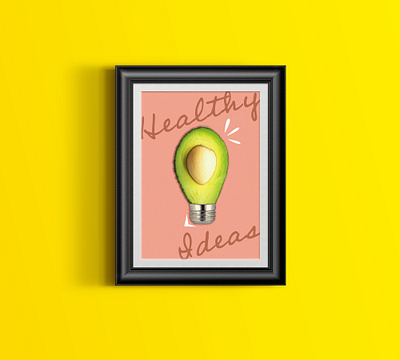 Healthy Ideas avocado bulb photography photomanipulation photoshop typography