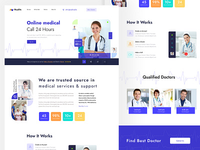 Online Medical animation apps branding clinic design hospital landing page illustration landing page medical medical app medical care medical landing page typography ui ux web web designer website website concept website design