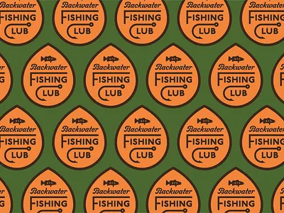 Backwater Fishing Club Palette anglers badge bait bass branding cast fish fisherman fishing fly fishing lake logo pond river sans script trout typography water