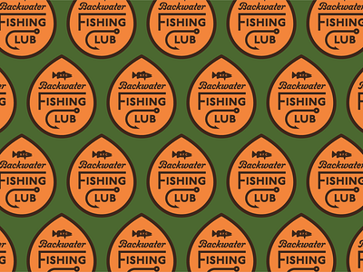 Backwater Fishing Club Palette anglers badge bait bass branding cast fish fisherman fishing fly fishing lake logo pond river sans script trout typography water