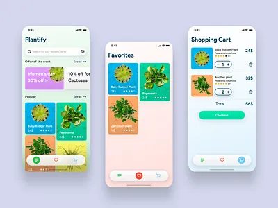 Plant Shop Mobile app concept android cart colors concept design ecommerce app ecommerce store favorites green ios mobile mobile app navigation plant shop plants shop shopping shopping app ui design ux