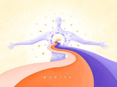 Mudita feelings figure happyness human illustraion joy meditation mindfulness mother mudita