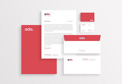 ada. Brand Identity ada adaglobal adapakistan amzakworks brand design branding business card clean creative design designagency flat letterhead logo minimal minimalism minimalist logo modern neat stationary design