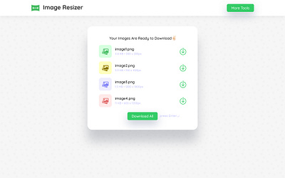 Multiple Image Download - Image Resizer Minimalistic Look clean ui clean ui design download download list download ui green image download image editing image editor multiple download