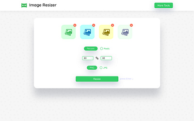Image Resizer Minimalistic Look - Resize Multiple images button design clean ui green image editing image editor image resize inputs minimal minimalist radio button webdesign
