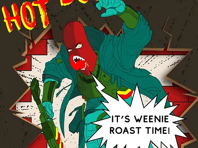 HotDogMan Comic Cover comic comic art funny illustration