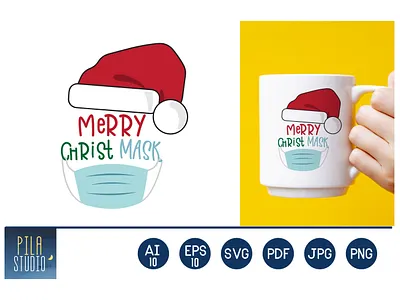 Merry Quarantine Christmas Santa Wearing mask Gnomes Graphic corona virus funny happy hohoho illustration mask