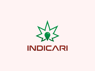 Indicari Logo branding cannabis concept design drop indica leaf logo minimalist oil typography vector weed
