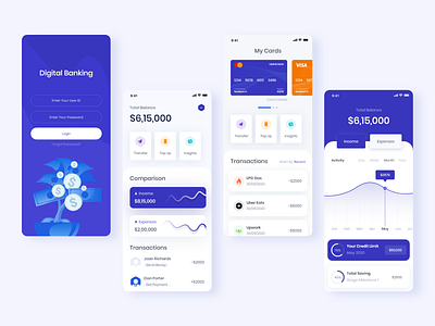 Digital Banking - Mobile App app app design bank banking finance finance app finances financial financial app mobile app mobile app design mobile design mobile ui