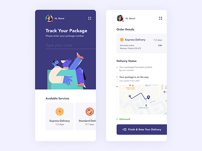 Delivery app concept app character concept design fireart fireart studio illustration ui ux