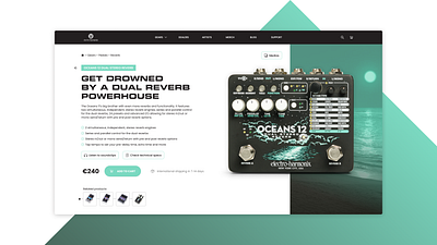 EHX Oceans 12 - Pedal Product page concept concept electro harmonix guitar modern design music pedal product page redesign reverb webshop