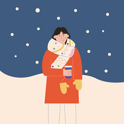 the winter is coming book illustration bright colors children girl illustration illustration illustration art minimal vector vectorart vectorillustration winteriscoming