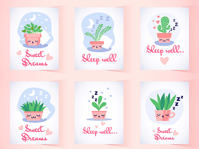 Kawaii sleepy cards cactus eco greetingcard home insomnia kawai plant postcard sleep