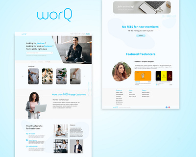 worQ web blue design designs minimal ui web webdesign