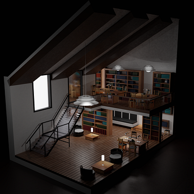 My ideal library 3d animation 3dartist 3dartwork 3dblender 3ddesign 3dmodels blender 3d cyclesrender eveerender modelling