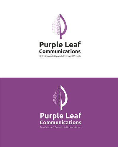 Logo For Purple Leaf Communications branding communications logo data data logo dataleaf datalogo identitydesign it company it logo leaf leaflogo logo logo design logodesign logotype tech logo