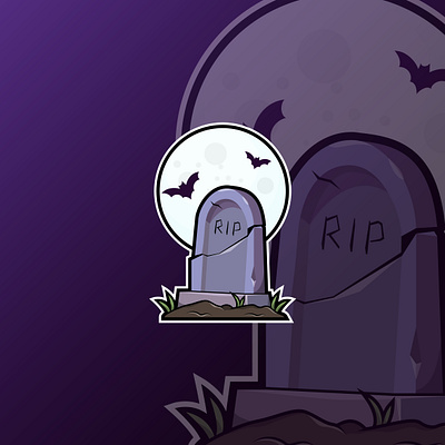 Gravestone design esport gamer gaming gaming logo halloween illustration logo mascot twitch twitch logo