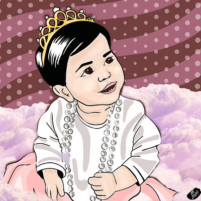 baby princess pop art portrait comic art design icon design illustration illustration art pop art pop art portrait portrait art procreate sketch