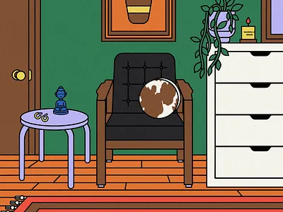 WFH II adobe adobe illustrator buddha cow print cowhide earrings eastern furniture illustration interior jewelry maison louise marie meditation mental health nashville plant tennessee