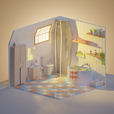 Little Bath artwork blender blender 2.9 blender 3d blender3d illustration