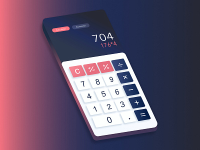 Daily UI Challenge 03: Calculator 3d affinity designer calculator dailyui design digital art illustration isometric isometric design mobile mood ui ux vector