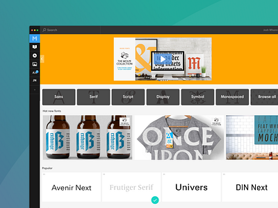 Monotype Library Subscription Desktop App dasboard desktop app fonts product product design type typogaphy ui ux