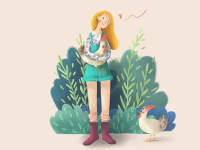 Cuccos girl affinity designer digital digital paint digital painting illustration nature nature illustration